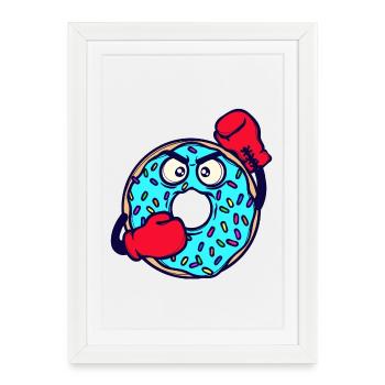 Beignet Bonbons Délicieux Snack Dessert - Affiche encadrée (27 × 37 cm) - blanc - Devant
