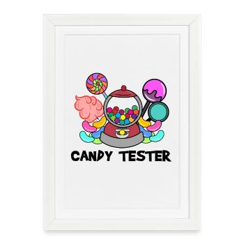 Candy Sweets Statement Dessert Snacking - Affiche encadrée (27 × 37 cm) - blanc - Devant