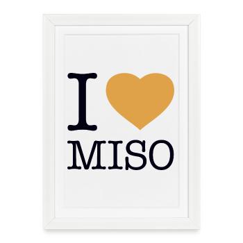 I LOVE MISO Sushi - Framed poster (27 × 37 cm) - white - Front