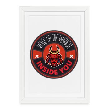 Réveille le Guerrier Intérieur - Affiche encadrée (27 × 37 cm) - blanc - Devant