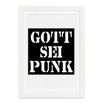 Gott sei Punk - Gerahmtes Poster (27 × 37 cm) - Weiß - Vorne