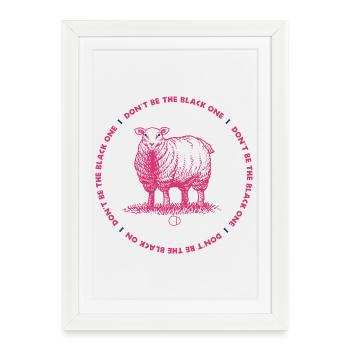 Mouton - Ne sois pas le noir par CD - Affiche encadrée (27 × 37 cm) - blanc - Devant