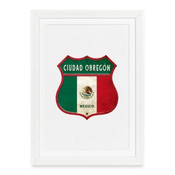 Écusson Ciudad Obregon Mexico - Affiche encadrée (27 × 37 cm) - blanc - Devant