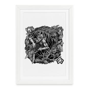 Jardinier, jardinier, paysagiste, botaniste - Affiche encadrée (27 × 37 cm) - blanc - Devant