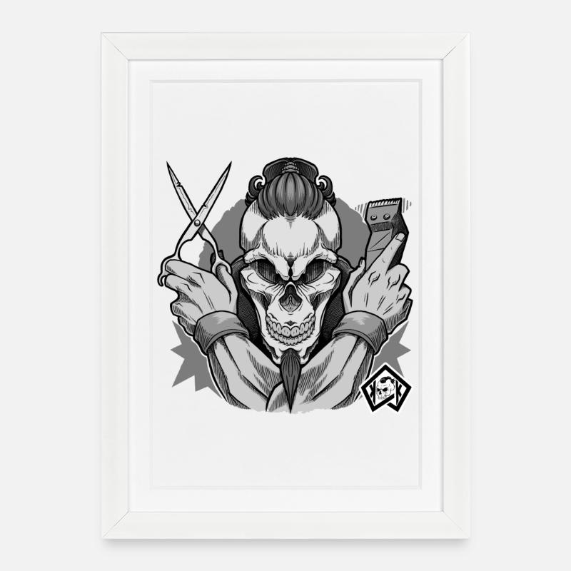 Coiffeur, Barbier, Coupe de cheveux, Maître Coiffeur - Affiche encadrée (27 × 37 cm) - blanc