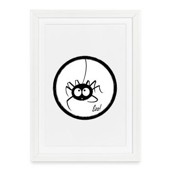 Araignée mignonne - Affiche encadrée (27 × 37 cm) - blanc - Devant