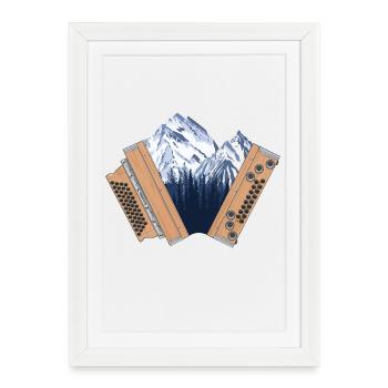Montagnes principales de l’accordéon styrienne | ZiachON ! - Affiche encadrée (27 × 37 cm) - blanc - Devant