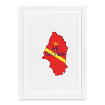 Haut-Rhin - Affiche encadrée (27 × 37 cm) - blanc - Devant