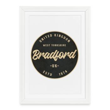 Bradford Vintage Circular Badge - Framed poster (27 × 37 cm) - white - Front