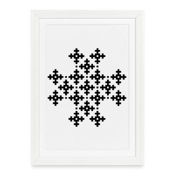 Icône de Noël Icône du logo graphique pixel - Affiche encadrée (27 × 37 cm) - blanc - Devant