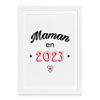 Maman en 2023 - Affiche encadrée (27 × 37 cm) - blanc - Devant