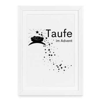 Taufe im Advent Segen der Geburt Christi Stern - Gerahmtes Poster (27 × 37 cm) - Weiß - Vorne