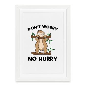 Animal Jungle Déclaration Paresseux Relax Jungle - Affiche encadrée (27 × 37 cm) - blanc - Devant
