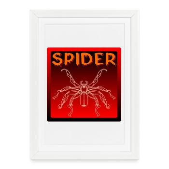 DESSIN AU TRAIT ARAIGNÉE - COSTUME D’HALLOWEEN - Affiche encadrée (27 × 37 cm) - blanc - Devant