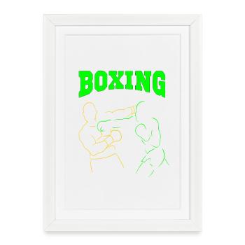 boxing - Affiche encadrée (27 × 37 cm) - blanc - Devant