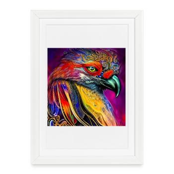 Merveilleux corbeau coloré - Affiche encadrée (27 × 37 cm) - blanc - Devant