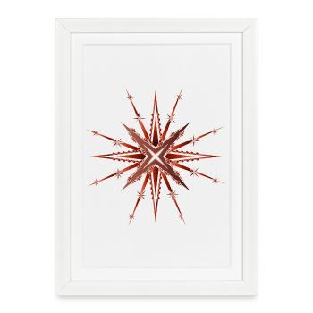 étoile Rostroter étincelante et rayonnante - Affiche encadrée (27 × 37 cm) - blanc - Devant