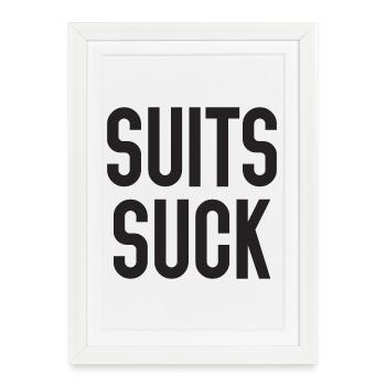 Costumes Suck - Affiche encadrée (27 × 37 cm) - blanc - Devant