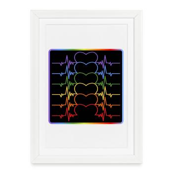 DRAPEAU LGBTQIA - HEARTBEAT PRIDE - Affiche encadrée (27 × 37 cm) - blanc - Devant
