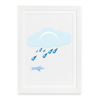 Rain - Framed poster (27 × 37 cm) - white - Front