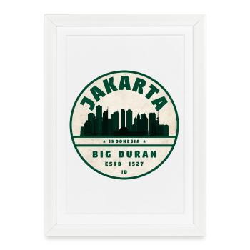 Insigne vintage de la ligne de la ligne de Jakarta - Affiche encadrée (27 × 37 cm) - blanc - Devant
