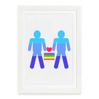 Heart Lgbt Same-sex marriage rainbow - Framed poster (27 × 37 cm) - white - Front