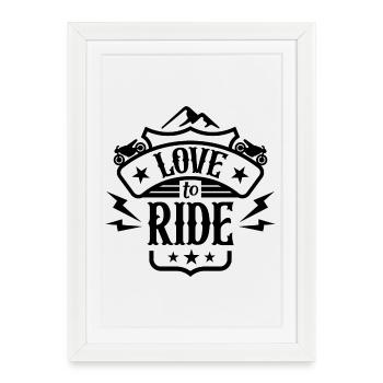 J’adore rouler - Affiche encadrée (27 × 37 cm) - blanc - Devant