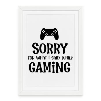 Désolé pour ce que j’ai dit pendant le jeu - Affiche encadrée (27 × 37 cm) - blanc - Devant