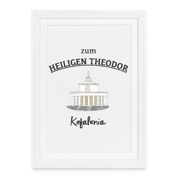 Grèce, Céphalonie, Phare de Saint-Théodore - Affiche encadrée (27 × 37 cm) - blanc - Devant