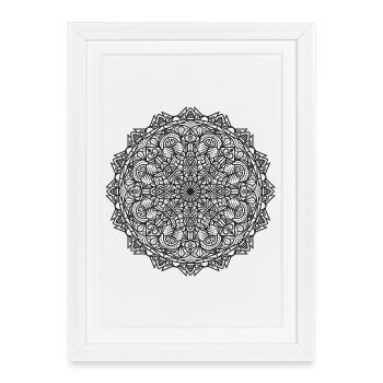 Mandala - Affiche encadrée (27 × 37 cm) - blanc - Devant
