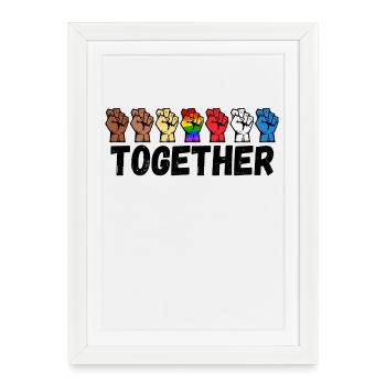 Fier LGBT Dire Fierté Gay Relation Gay - Affiche encadrée (27 × 37 cm) - blanc - Devant