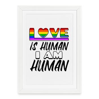 Love Rainbow Déclaration des droits de l’homme Lesbiennes - Affiche encadrée (27 × 37 cm) - blanc - Devant