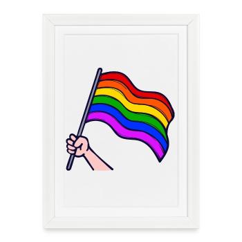 Rainbow Flag Lgbt Homosexual Sexuality - Framed poster (27 × 37 cm) - white - Front