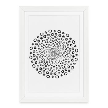 Circles and stars - Framed poster (27 × 37 cm) - white - Front
