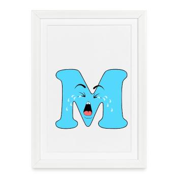 M - Affiche encadrée (27 × 37 cm) - blanc - Devant