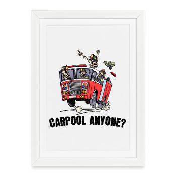 Professional fire brigade fire brigade statement fire engine - Framed poster (27 × 37 cm) - white - Front