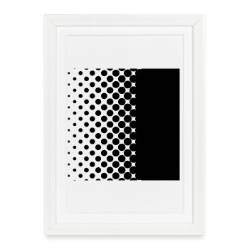 Black points - Gerahmtes Poster (27 × 37 cm) - Weiß - Vorne