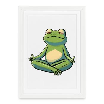 Grenouille douce - Affiche encadrée (27 × 37 cm) - blanc - Devant