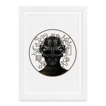 impressive portrait of an extraterrestrial - Framed poster (27 × 37 cm) - white - Front