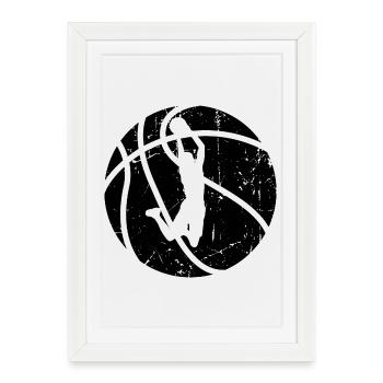 Basketteur - Affiche encadrée (27 × 37 cm) - blanc - Devant