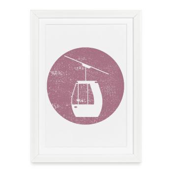 Ski - Vacances au ski et ski rétro - Affiche encadrée (27 × 37 cm) - blanc - Devant