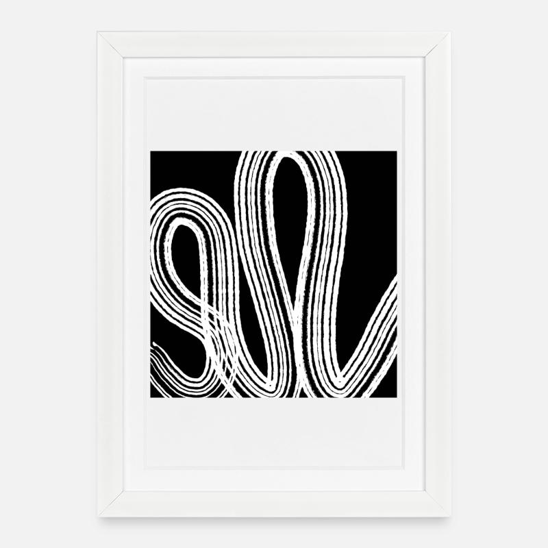 Conception abstraite Blackwhite - Affiche encadrée (27 × 37 cm) - blanc