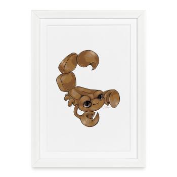 Signe du zodiaque Scorpion Scorpion - Affiche encadrée (27 × 37 cm) - blanc - Devant