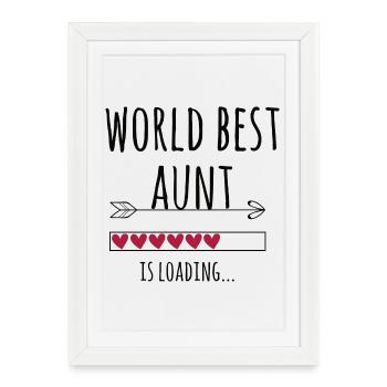 expectant world best aunt pregnancy gift - Framed poster (27 × 37 cm) - white - Front