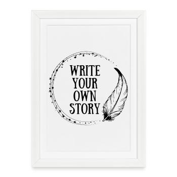 write your own story - Framed poster (27 × 37 cm) - white - Front