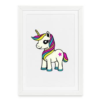 Licorne - Affiche encadrée (27 × 37 cm) - blanc - Devant