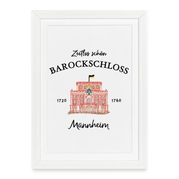 Mannheim, palais baroque emblématique, période de construction - Affiche encadrée (27 × 37 cm) - blanc - Devant