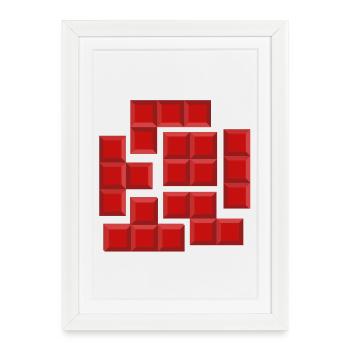 chocolat, I love chocolate, accro au chocolat - Affiche encadrée (27 × 37 cm) - blanc - Devant