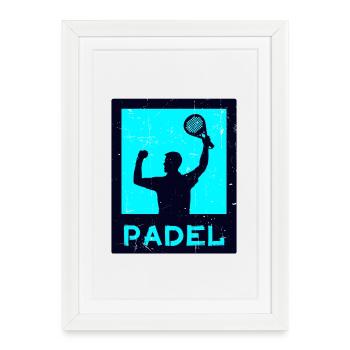 Tennis Padel Player Padel Coach Racket - Framed poster (27 × 37 cm) - white - Front