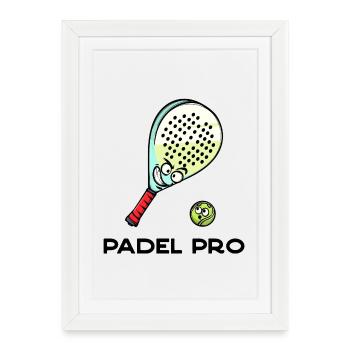Déclaration de recul Racket Ball Déclaration Padel - Affiche encadrée (27 × 37 cm) - blanc - Devant